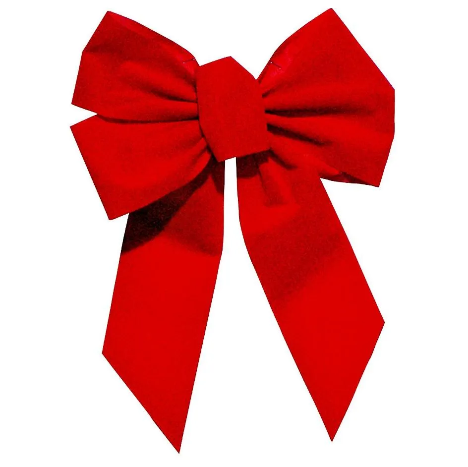 10" x 13" Red Velvet 5-Loop Christmas Bow