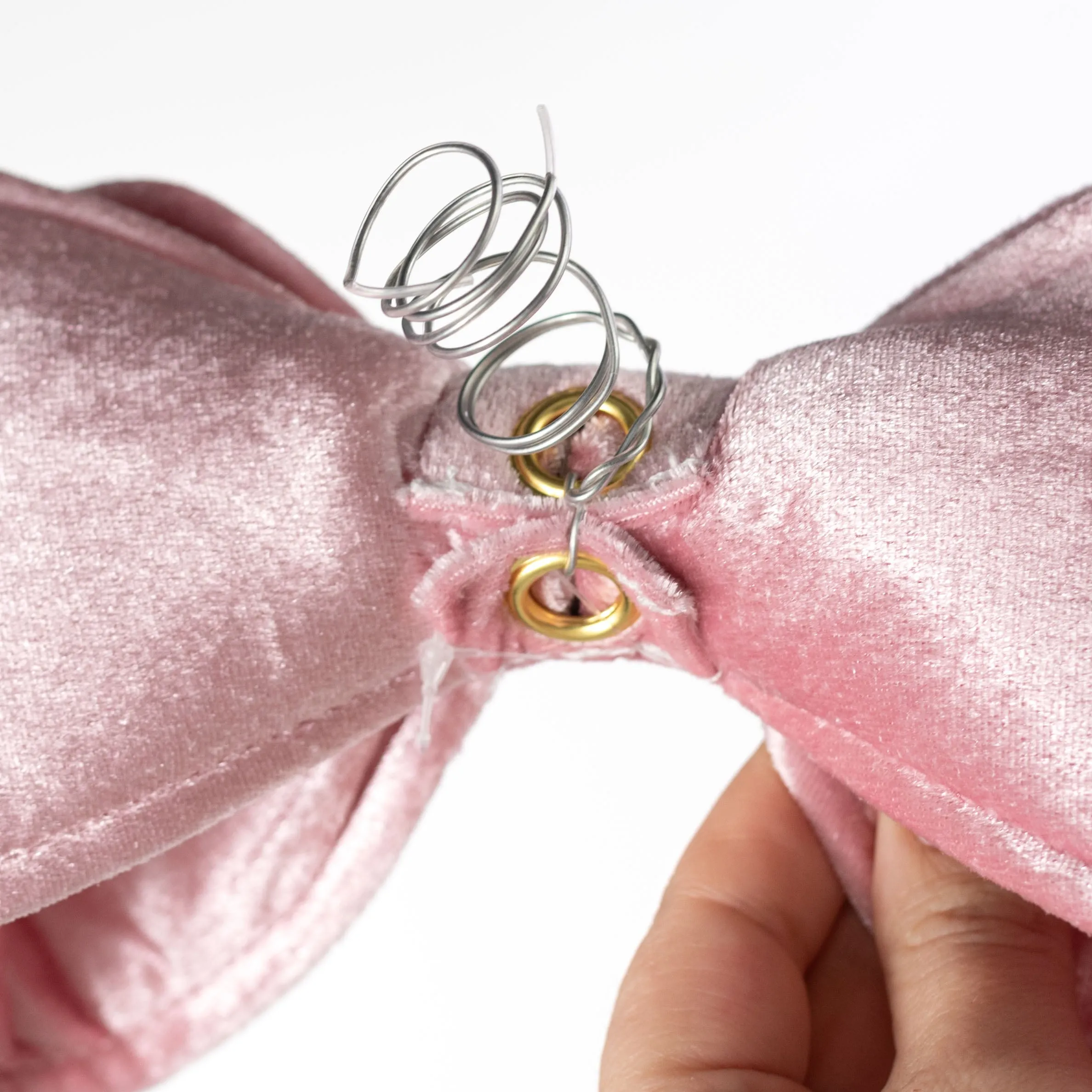12" Velvet Bow Ornament: Pink