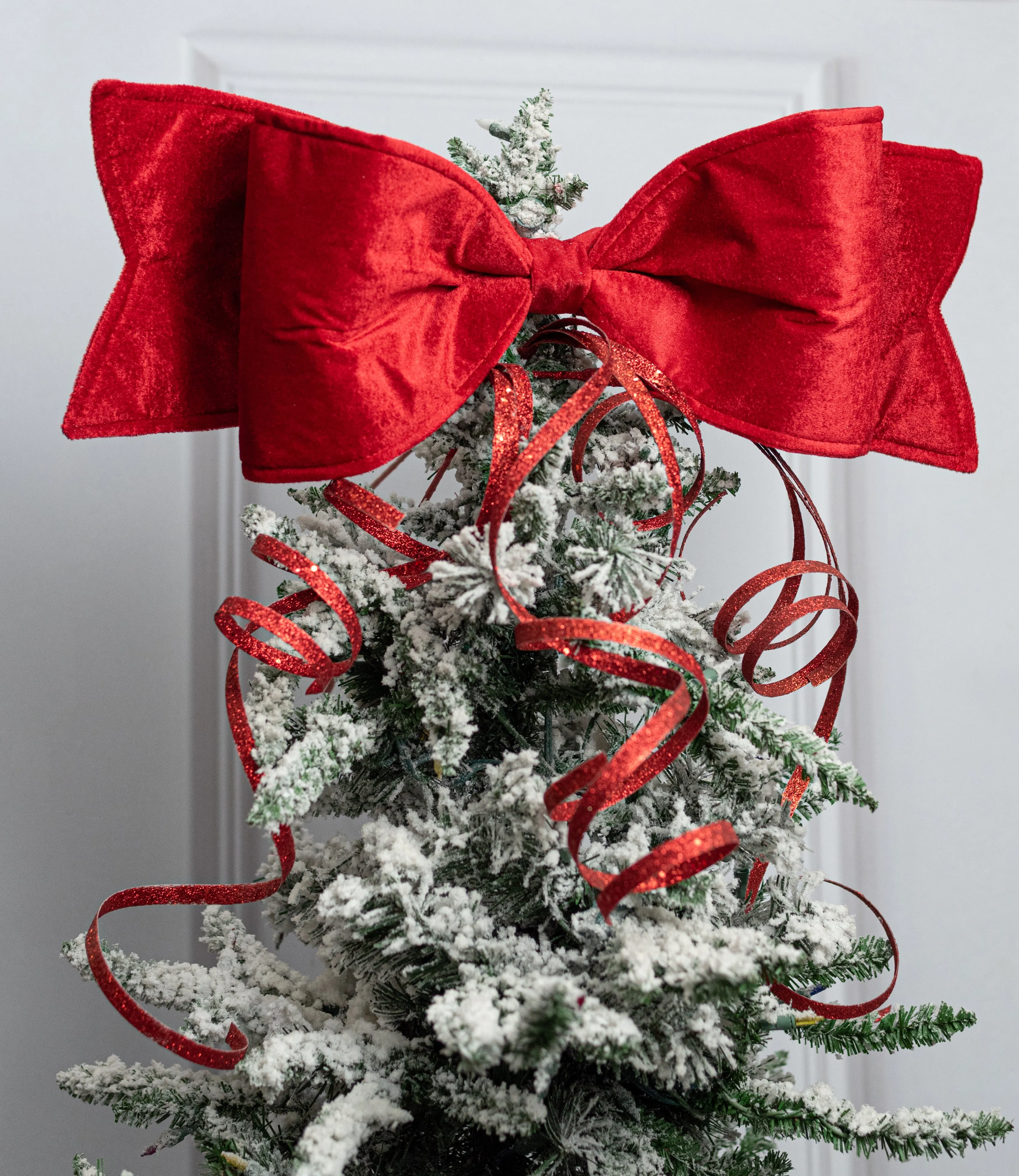 24" Velvet Bow Ornament: Red