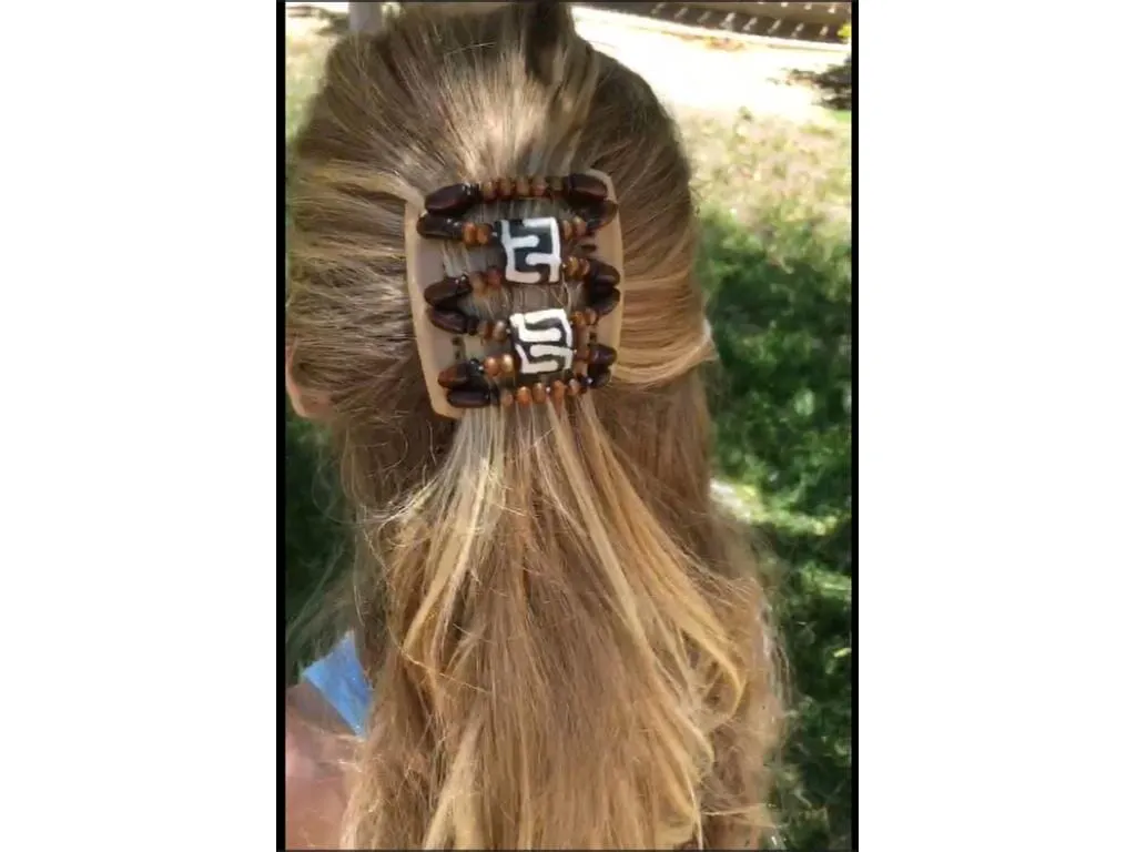 African Butterfly Chameleon Hair Comb - Ndalena Clear 23