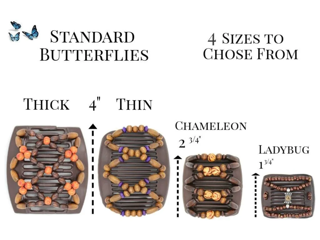 African Butterfly Chameleon Hair Comb - Ndalena Clear 23