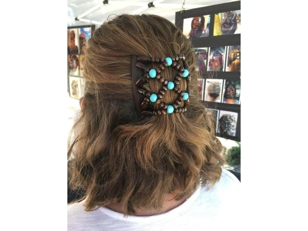 African Butterfly Chameleon Hair Comb - Ndalena Clear 23