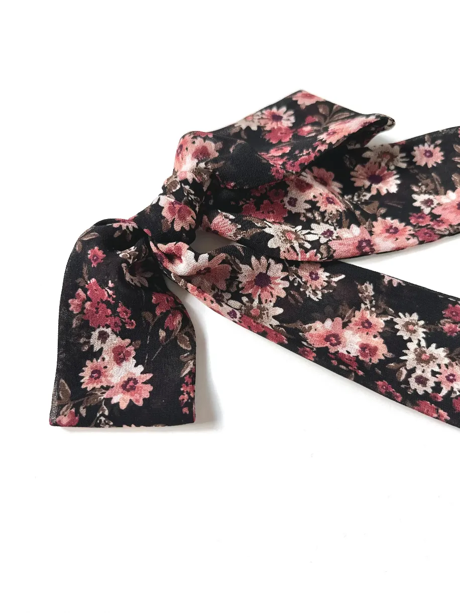 Ambrosia Bow | Floral Chiffon Bow | Hand Tied Bow Barrette | Romance the Ordinary | Gifts for Her