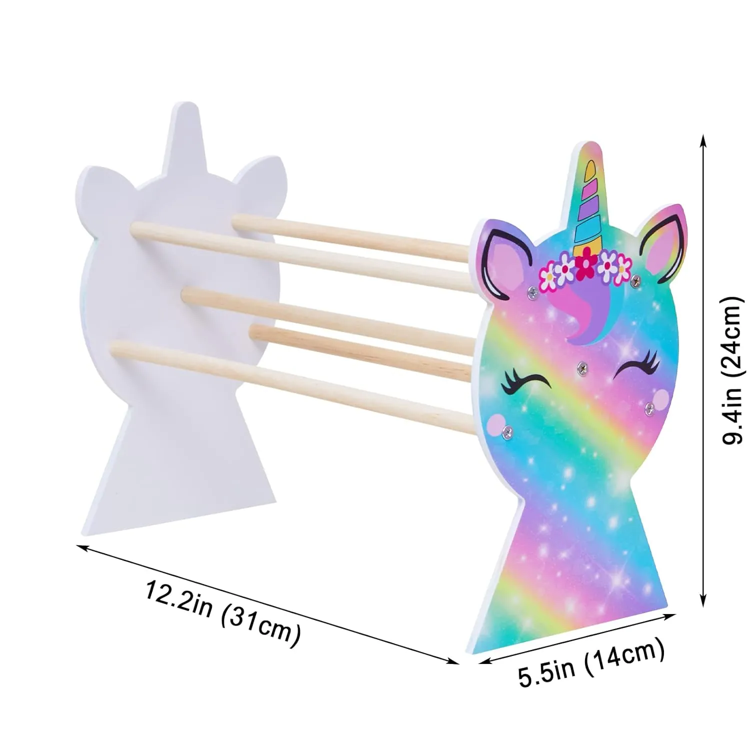 Basumee Girls Headband Holder Organizer Hair Hoop Headband Display Stand Unicorn Hairband Stand Organizer Headband Storage Home Room Decors for Girls, Rainbow