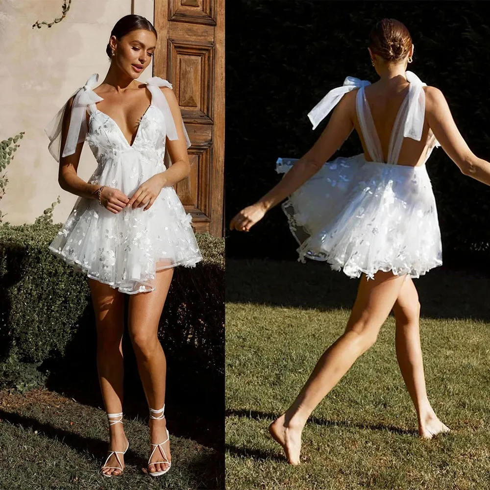 Civil Ceremony Bridal Tulle Dress for Petite Figures