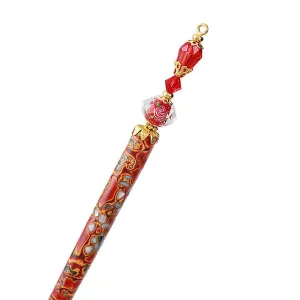 Crystalmood Handmade Lacquered Hair Stick w/ Swarovski Crystal & Mother-of-Pearl