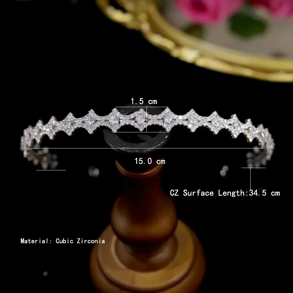 Cubic Zirconia Crystal Headband Wedding Jewelry Hair Accessory