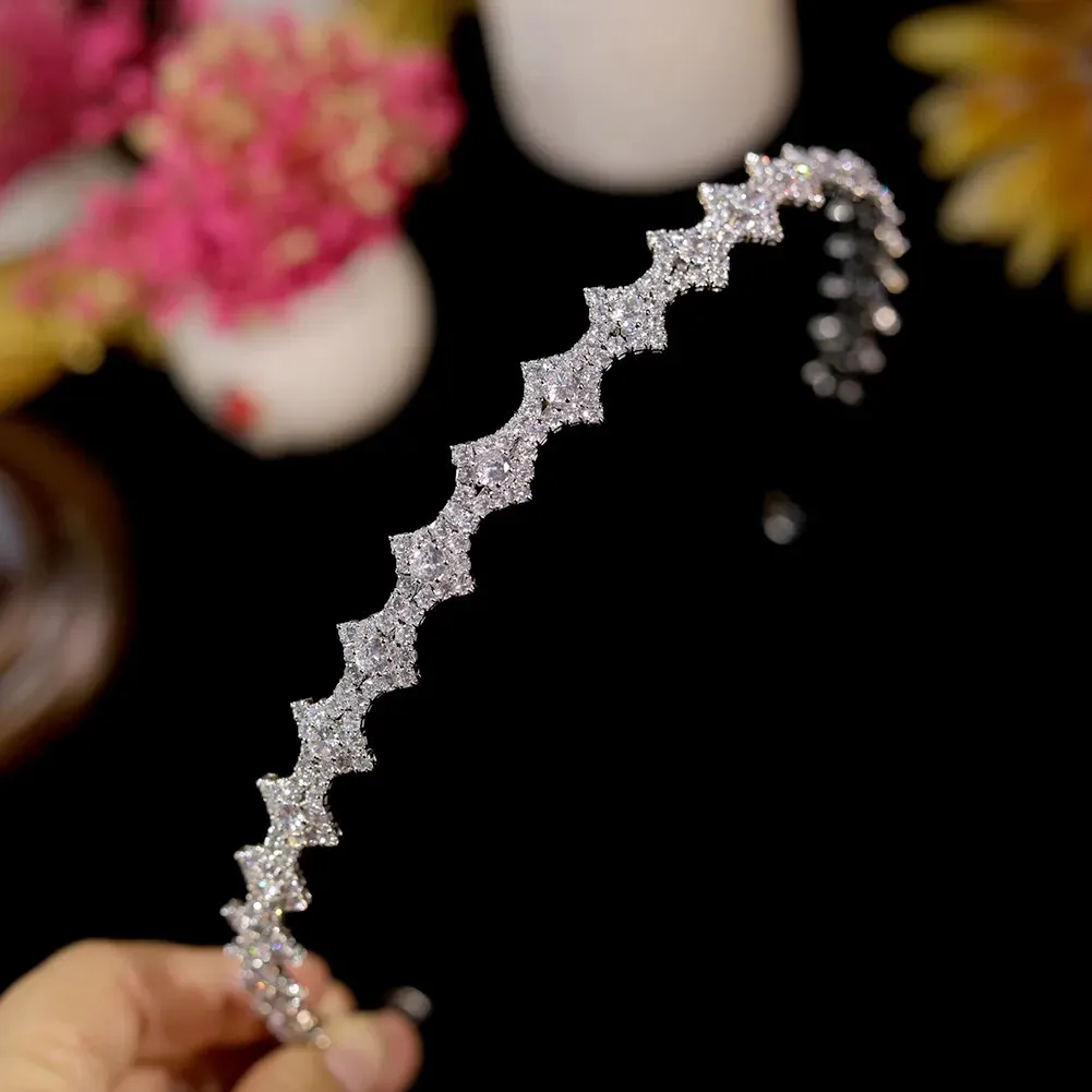 Cubic Zirconia Crystal Headband Wedding Jewelry Hair Accessory