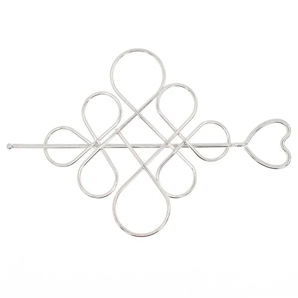 Diamond Shape Metal Wire Hair Stick and Bun Cover 2-pc Set
