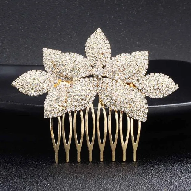 Full Austrian Crystal Hair Combs Fashion Wedding Bridal Hair Jewelry