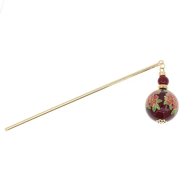 Geisha Hair Stick with Acrylic Floral Bead Tassel