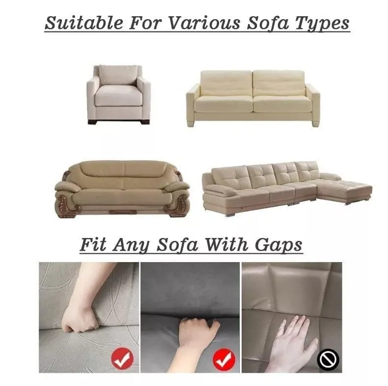 Gifts Island® Sofa Cover 3 Seater and 2 Seater Fully Covered Universal 5 Seater Sofa Cover Non-Slip Sticky Elastic Stretchable Sofa Set Slipcover Protector for (3 1 1 Seater), Antique Prism