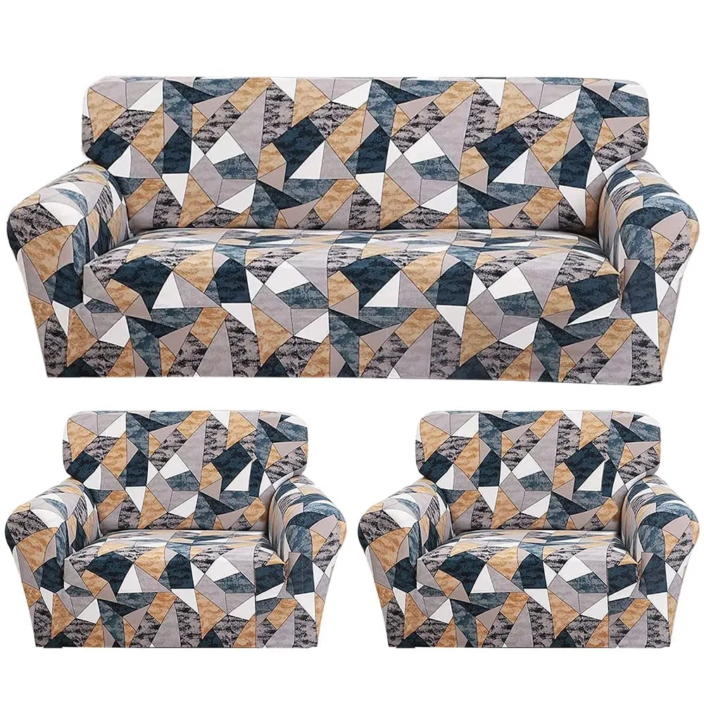 Gifts Island® Sofa Cover 3 Seater and 2 Seater Fully Covered Universal 5 Seater Sofa Cover Non-Slip Sticky Elastic Stretchable Sofa Set Slipcover Protector for (3 1 1 Seater), Antique Prism
