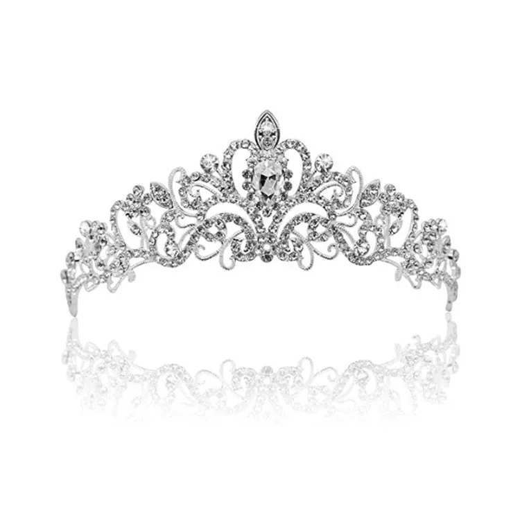 Girls Crystal Crown Tiara with Comb Headband for Girls Birthday Party