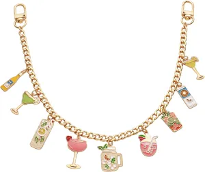Gold Plated 2 pack Grape Cherry Charms Key Chain SetHandbag Charms for Women, Keychains for Keys Handbag Decoration