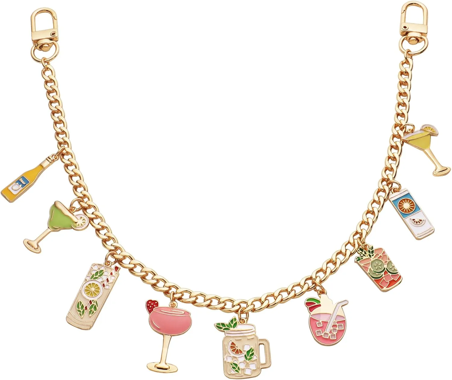 Gold Plated 2 pack Grape Cherry Charms Key Chain SetHandbag Charms for Women, Keychains for Keys Handbag Decoration