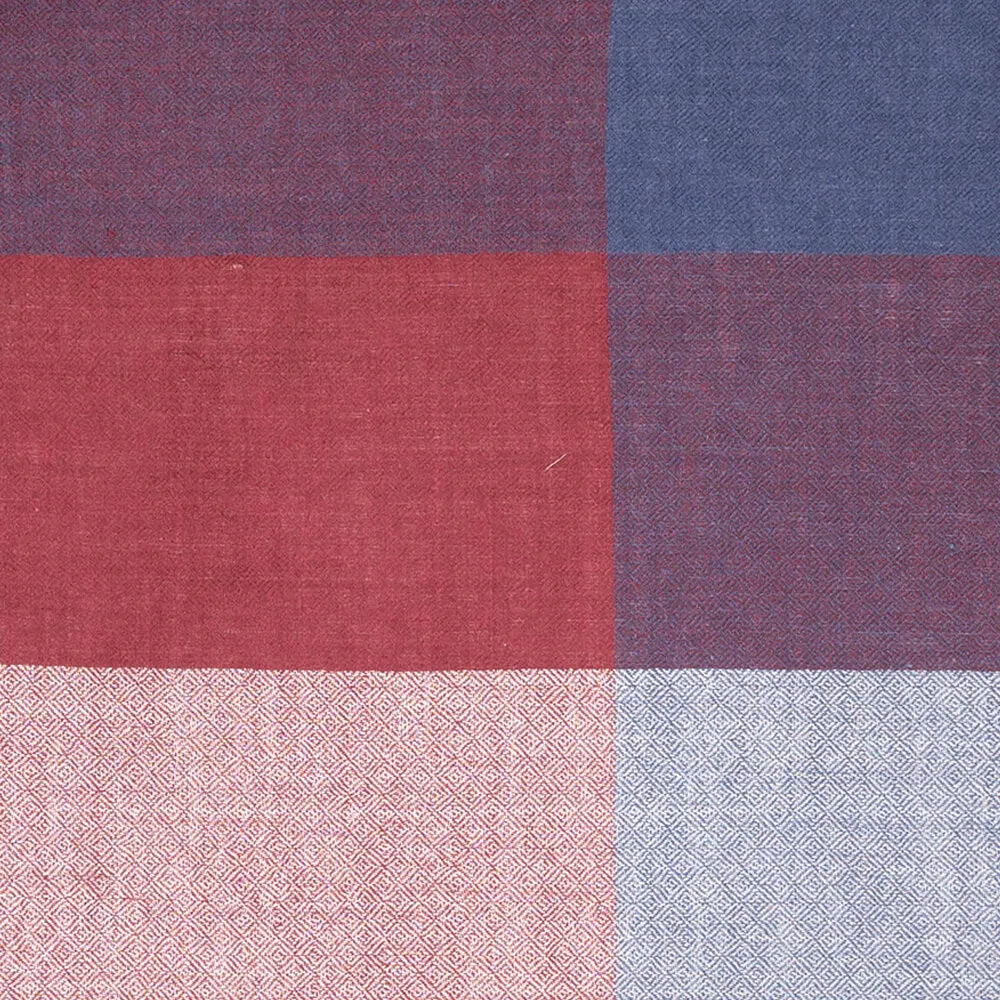 Haymarket Navy and Burgundy Silk and Wool Scarf