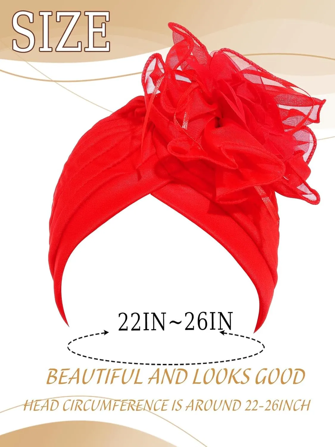HeadWrap Hair Turbans African Turban Flower Pearl Crystal Twisted Head Turban for Women Fashion