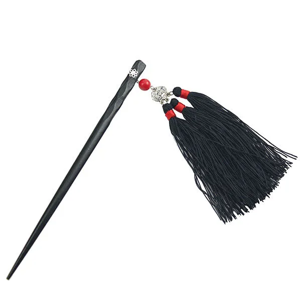 Ironwood Hair Stick w/ Tassels