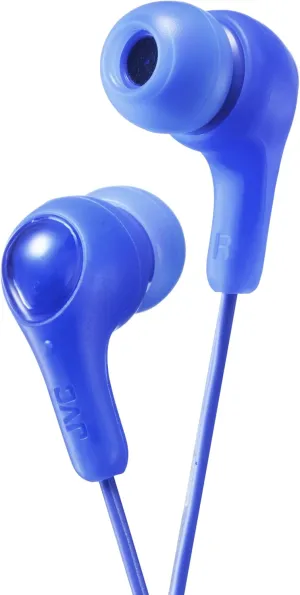 JVC Gumy in Ear Earbud Headphones, Powerful Sound, Comfortable and Secure Fit, Silicone Ear Pieces S/M/L - HAFX7A (Blue) One Size, 1 Count (Pack of 1)