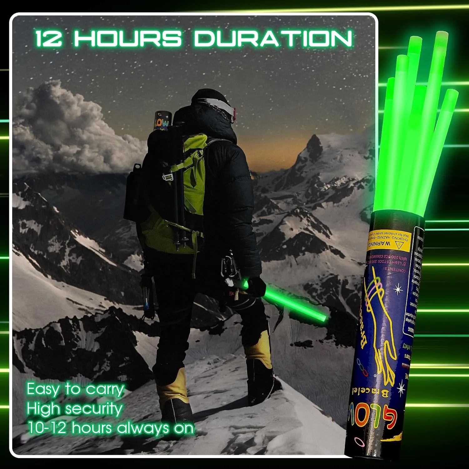 Lewtemi 10 Pcs 14 Inch Large Glow Sticks Christmas Jumbo Sticks Big Glow Stick Giant Light Stick Emergency Light Stick for Camping Accessories, Survival Kit