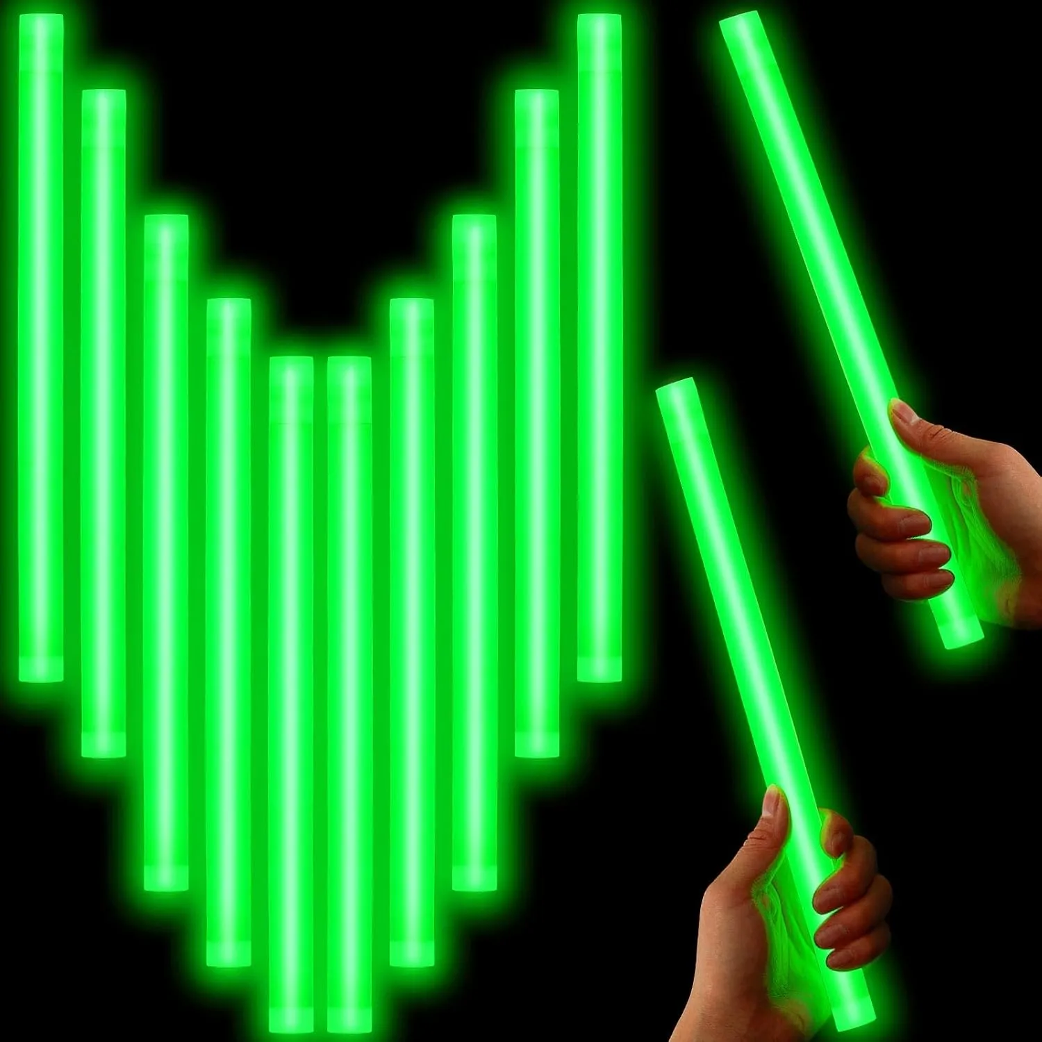 Lewtemi 10 Pcs 14 Inch Large Glow Sticks Christmas Jumbo Sticks Big Glow Stick Giant Light Stick Emergency Light Stick for Camping Accessories, Survival Kit