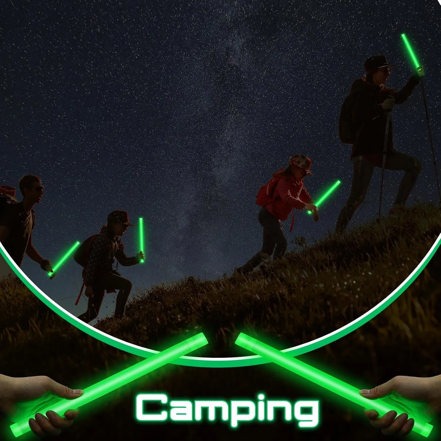 Lewtemi 10 Pcs 14 Inch Large Glow Sticks Christmas Jumbo Sticks Big Glow Stick Giant Light Stick Emergency Light Stick for Camping Accessories, Survival Kit