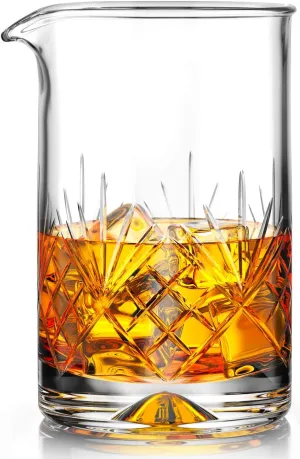 MOFADO. Crystal Cocktail Mixing Glass - Premium 24oz 710ml - Solid & Stable Thick Bottom Glass Beaker - Professional Quality Bartender Tool for Stirring Cocktails & Mixing Drinks - Gift Ideas
