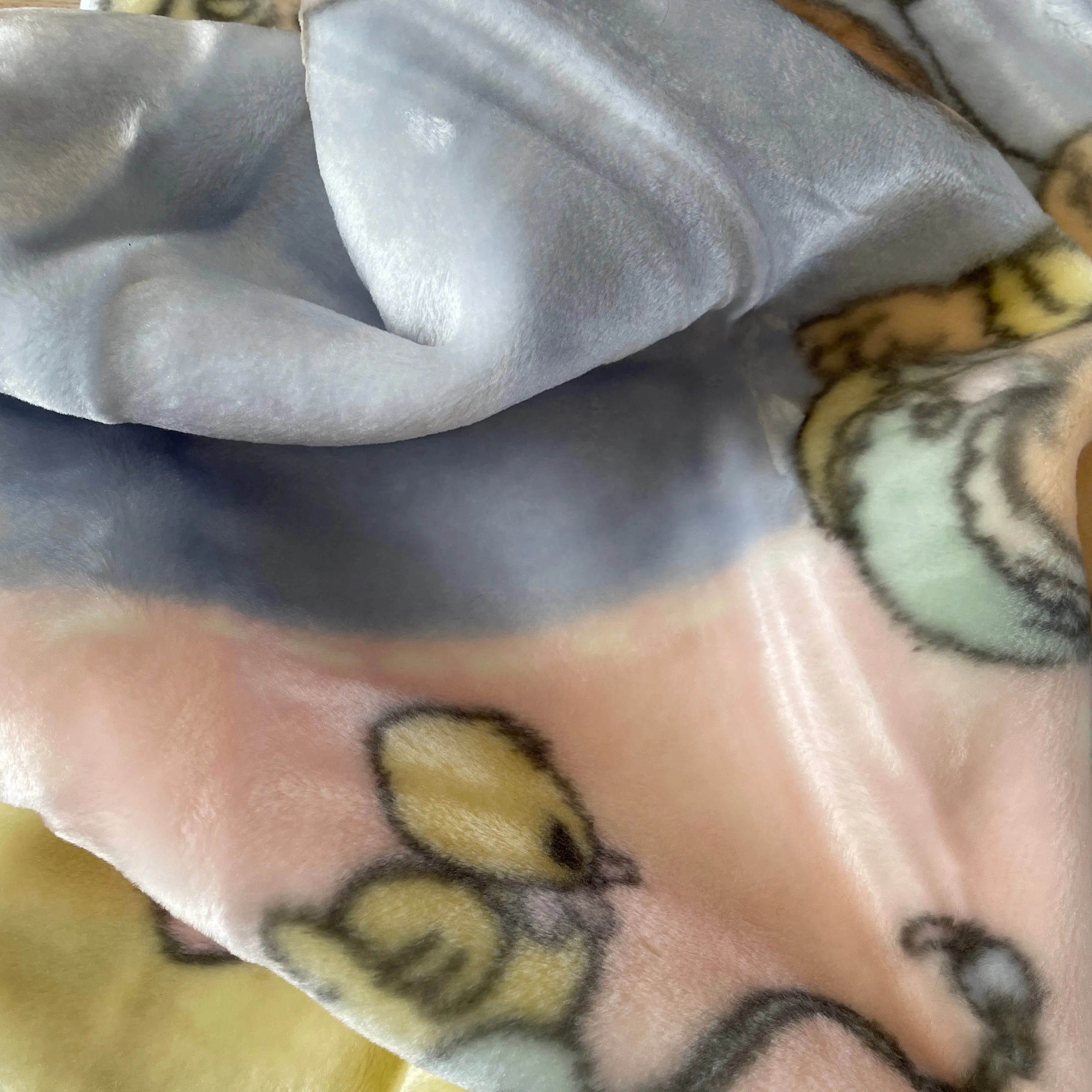 New Vintage Precious Moments Baby Blanket Luxury High Pile Plush Fleece Crib Throw 30" x 45" Velour Velvet Thick Minky Boy & Girl Playtime Toys Light Blue