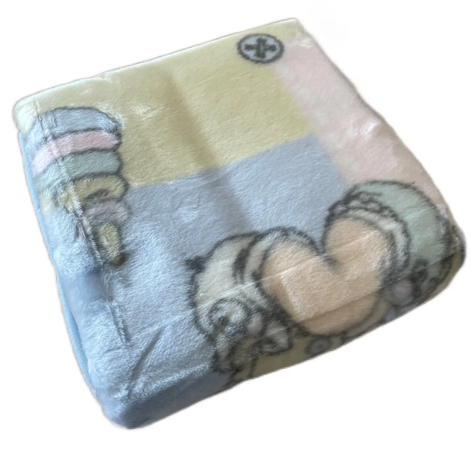 New Vintage Precious Moments Baby Blanket Luxury High Pile Plush Fleece Crib Throw 30" x 45" Velour Velvet Thick Minky Boy & Girl Playtime Toys Light Blue