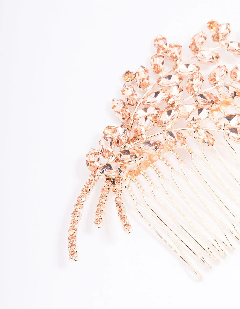 Rose Gold Posy Crystal Hair Comb