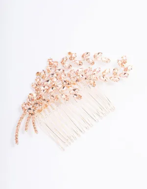 Rose Gold Posy Crystal Hair Comb