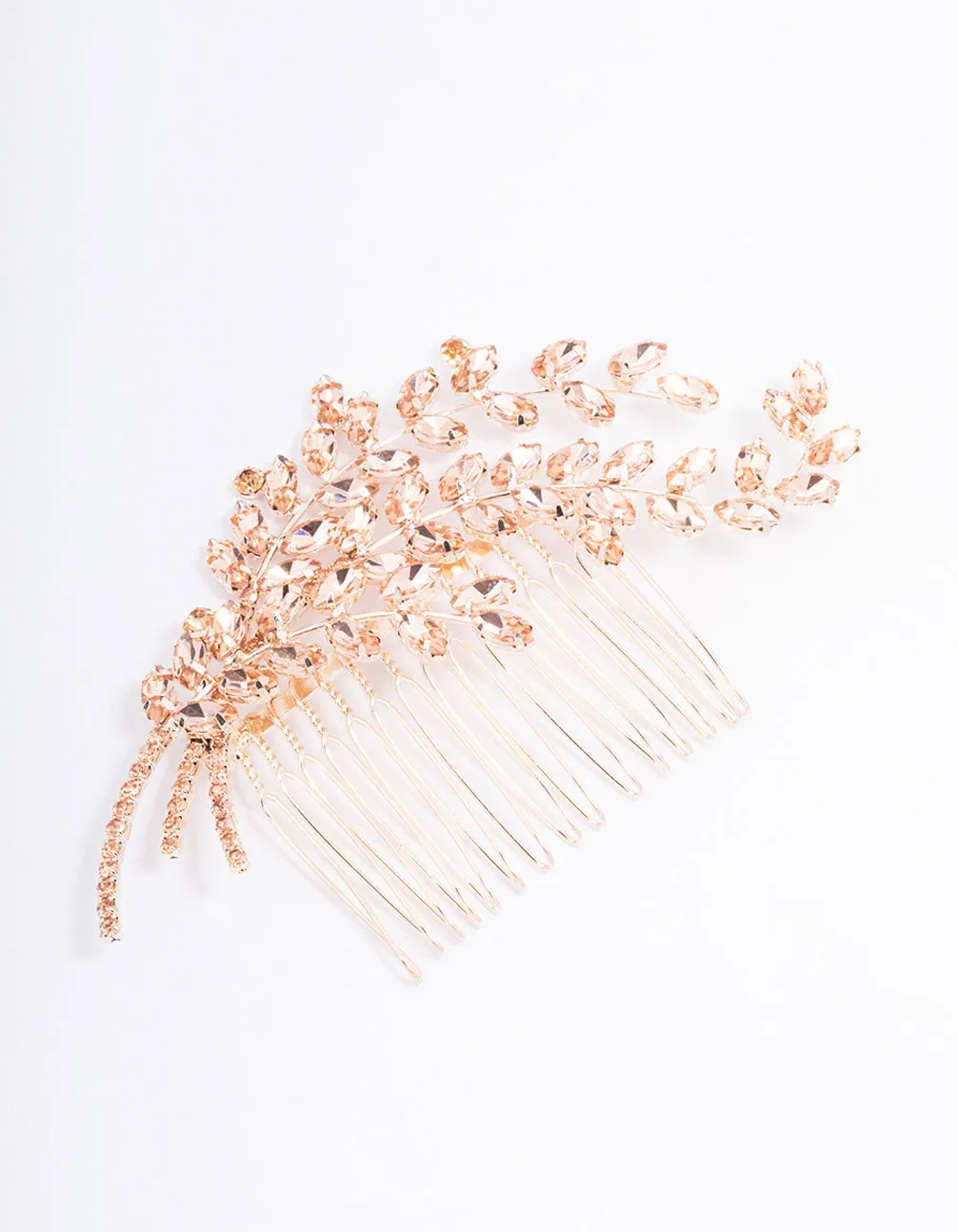 Rose Gold Posy Crystal Hair Comb