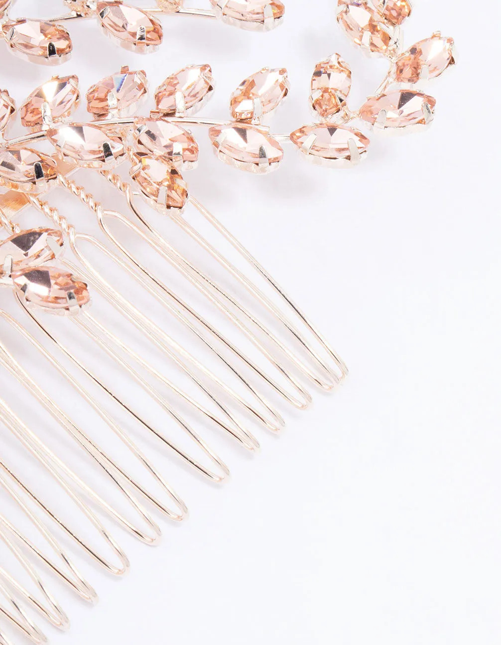 Rose Gold Posy Crystal Hair Comb