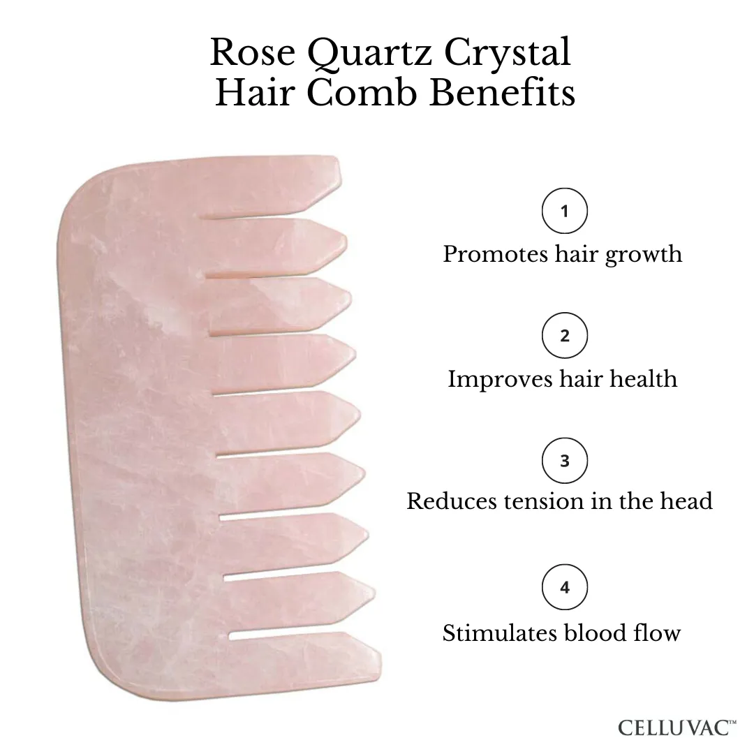Rose Quartz Crystal Comb