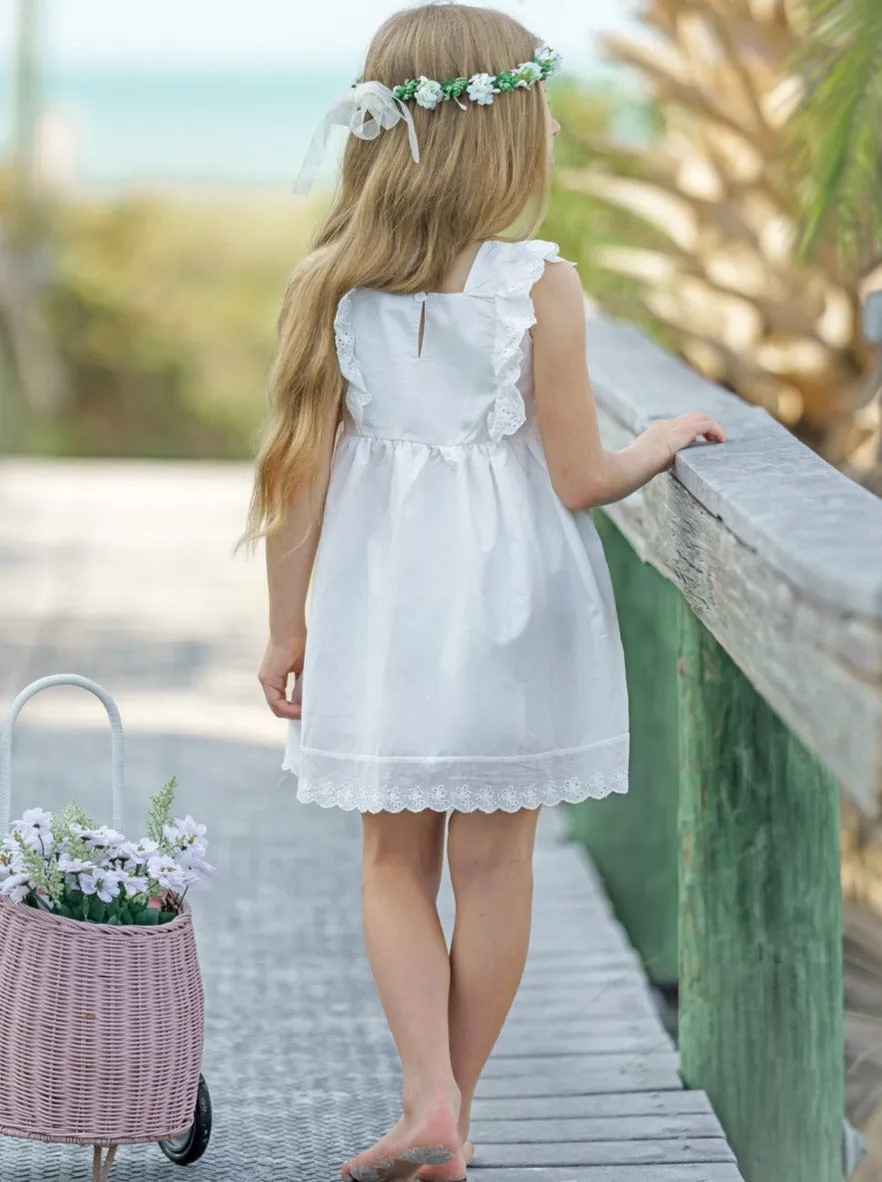 Ruffled Angel Eyelet Lace Dress