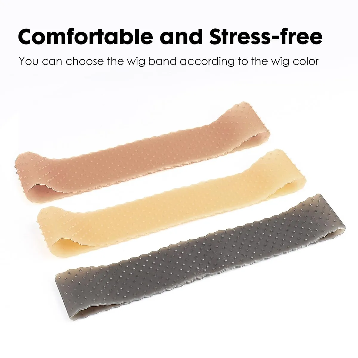 Silicone Wig Grip Band for Women - 2 Pcs Wig Caps, Secure Hold for Lace Front, Fits 20-24 inch Head Circumference, Ideal for Hair Styling, Hair Accessory for Women (Brown)