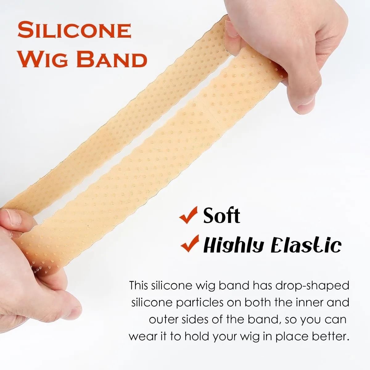 Silicone Wig Grip Band for Women - 2 Pcs Wig Caps, Secure Hold for Lace Front, Fits 20-24 inch Head Circumference, Ideal for Hair Styling, Hair Accessory for Women (Brown)