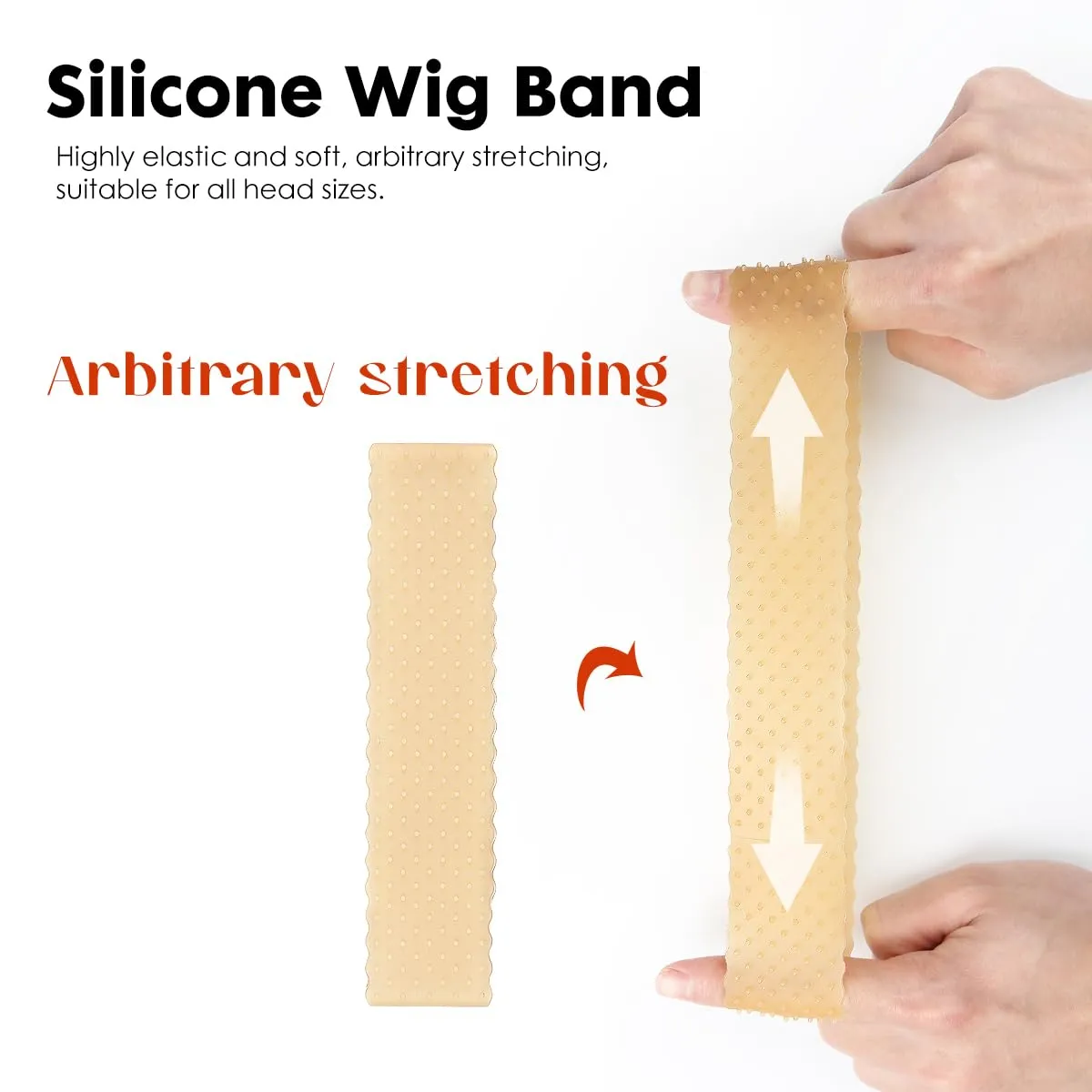 Silicone Wig Grip Band for Women - 2 Pcs Wig Caps, Secure Hold for Lace Front, Fits 20-24 inch Head Circumference, Ideal for Hair Styling, Hair Accessory for Women (Brown)