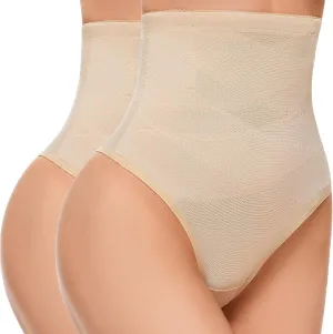 SIMIYA Thong Shapewear Tummy Control for Women High Waisted Stay-Put Body Shaper Girdle Compression Shapewear Thong