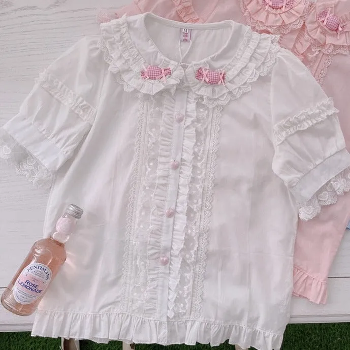 Sweet Ruffled Candy Blouse