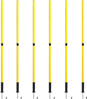 TNZMART Black Spring Agility Training Pole Set Soccer Plug-in Type Dribbling Pole Coaching Sticks for Sports, Traning, Warning