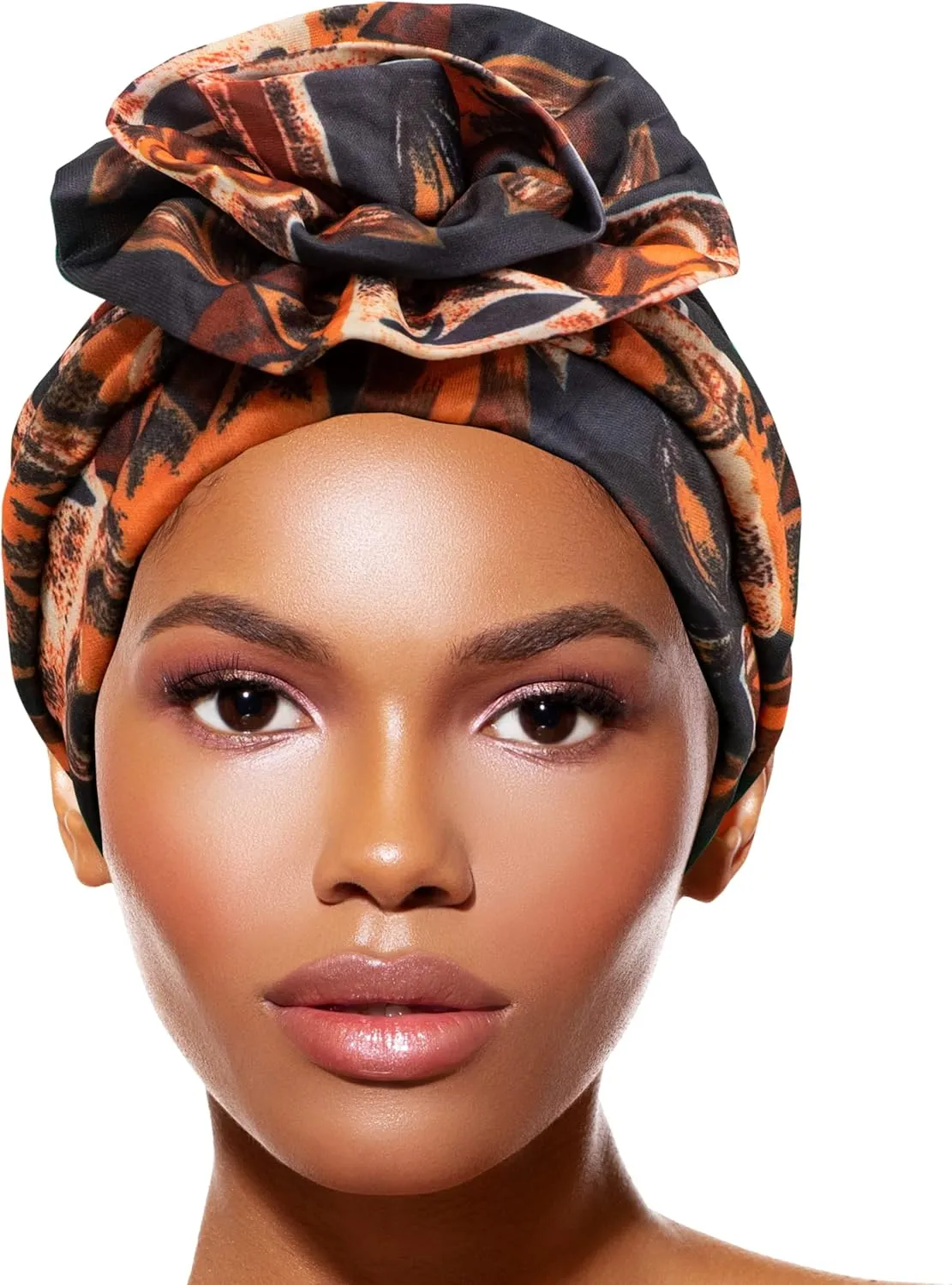 TouchUps Hair Bun Cap Hair Protection Head Wrap Hairbun Cap Wrap African Turban Pattern Headwrap Headscarfs