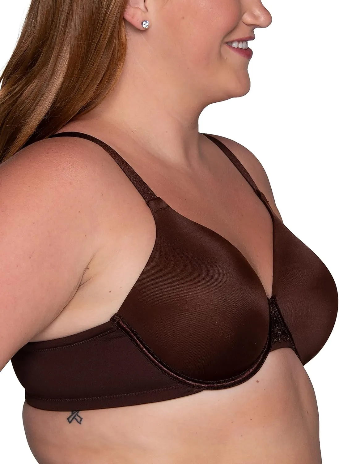 Vanity Fair Women's Full Figure Beauty Back Smoothing Bra, 4 Way Stretch Fabric, Lightly Lined Cups up to H