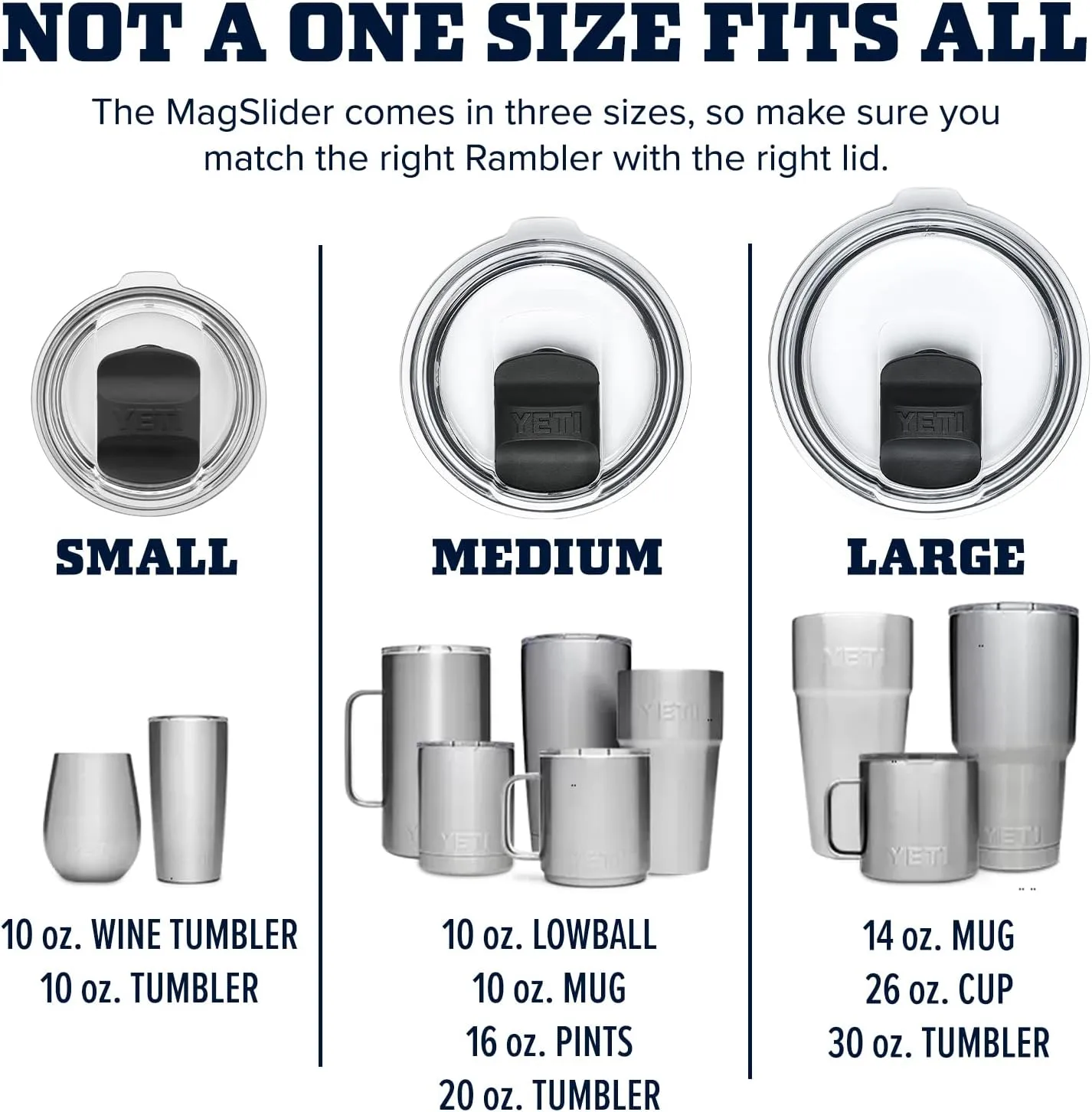 YETI MagSlider Lid for 30oz Tumbler, 14oz Mug